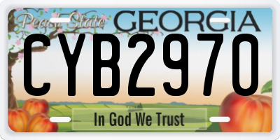 GA license plate CYB2970