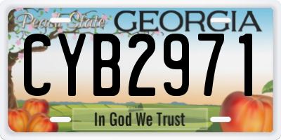 GA license plate CYB2971