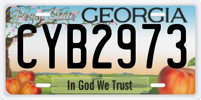 GA license plate CYB2973