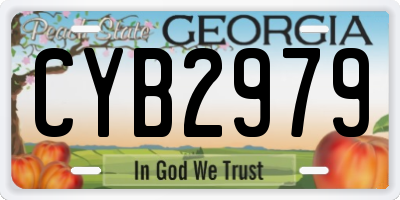 GA license plate CYB2979
