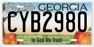 GA license plate CYB2980