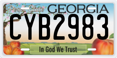 GA license plate CYB2983