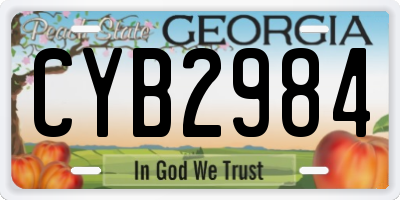 GA license plate CYB2984