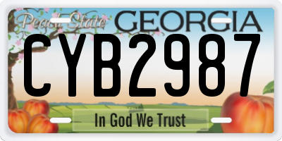 GA license plate CYB2987
