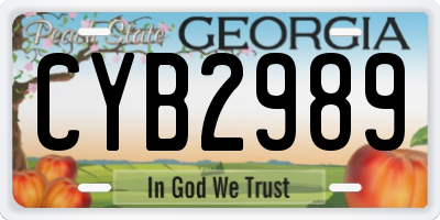 GA license plate CYB2989