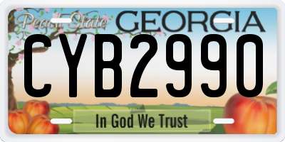 GA license plate CYB2990
