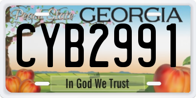 GA license plate CYB2991