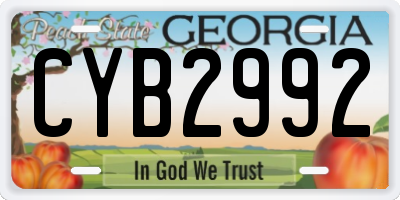 GA license plate CYB2992