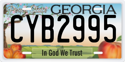 GA license plate CYB2995