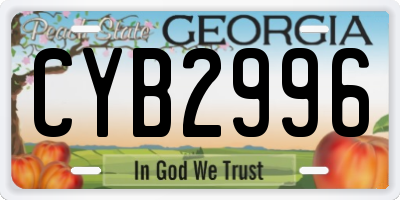GA license plate CYB2996