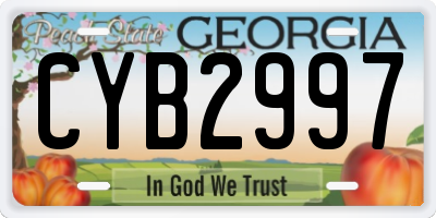 GA license plate CYB2997