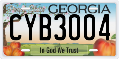 GA license plate CYB3004