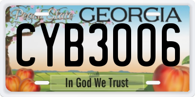 GA license plate CYB3006