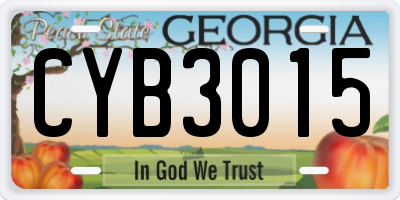 GA license plate CYB3015