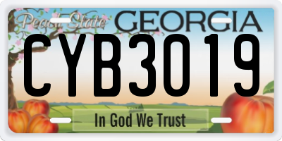 GA license plate CYB3019