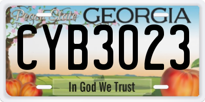 GA license plate CYB3023