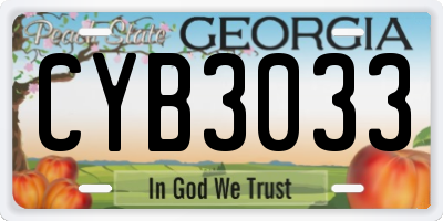 GA license plate CYB3033