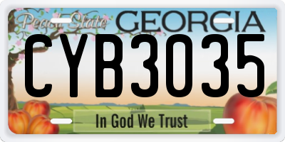 GA license plate CYB3035