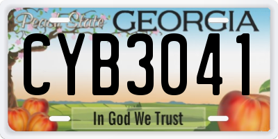 GA license plate CYB3041