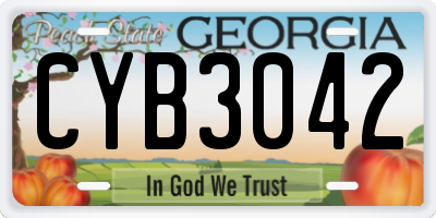 GA license plate CYB3042