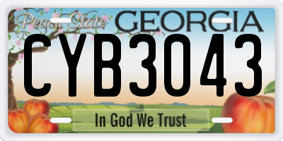 GA license plate CYB3043
