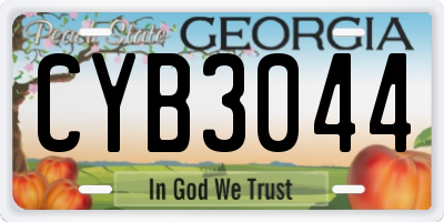 GA license plate CYB3044