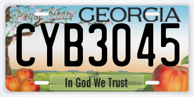 GA license plate CYB3045