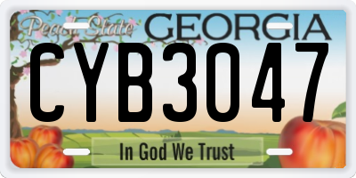GA license plate CYB3047