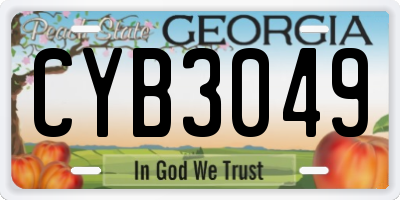 GA license plate CYB3049