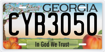 GA license plate CYB3050