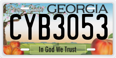GA license plate CYB3053