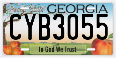 GA license plate CYB3055