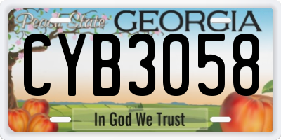 GA license plate CYB3058