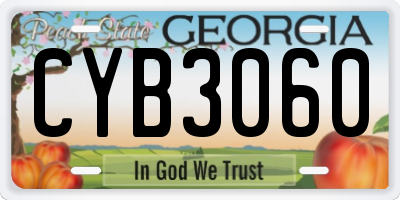 GA license plate CYB3060