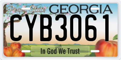 GA license plate CYB3061