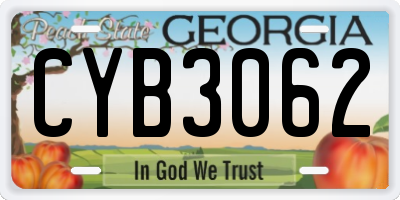 GA license plate CYB3062
