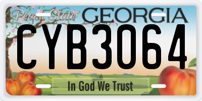 GA license plate CYB3064