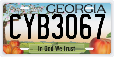 GA license plate CYB3067