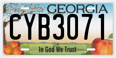 GA license plate CYB3071