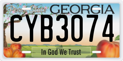 GA license plate CYB3074