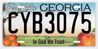 GA license plate CYB3075