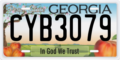 GA license plate CYB3079