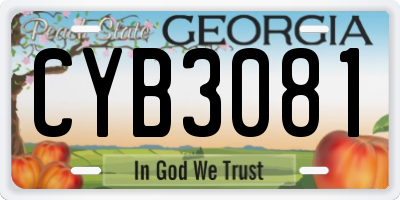 GA license plate CYB3081