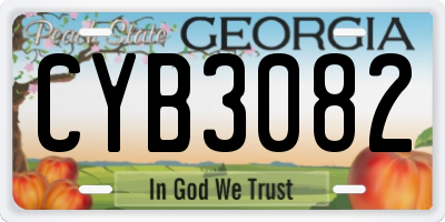 GA license plate CYB3082