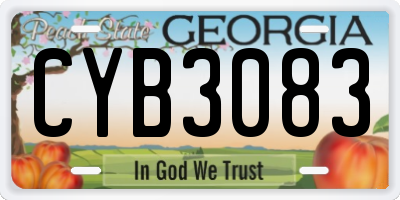 GA license plate CYB3083