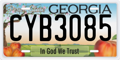 GA license plate CYB3085