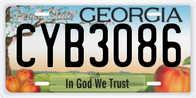 GA license plate CYB3086