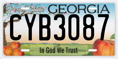 GA license plate CYB3087