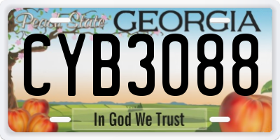 GA license plate CYB3088
