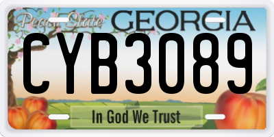 GA license plate CYB3089